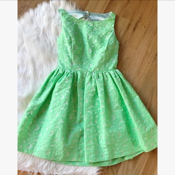 Minuet | Lime Green Backless Pouf Dress - Picture 8 of 11